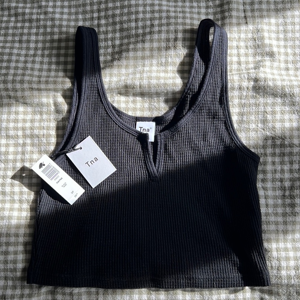 Aritzia TNA waffle cropped camisole